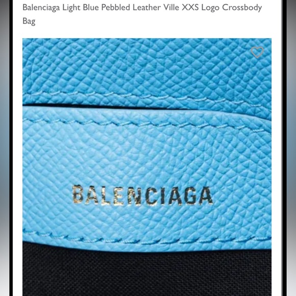 XXS Light Blue Pebbled Balenciaga Logo CrossBody bag - Picture 8 of 16